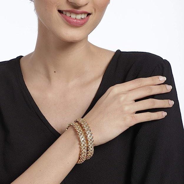 Pristine Radiance Gold Plated AD Bangles