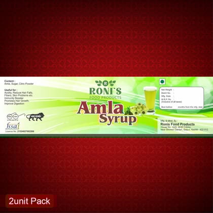 Roni's Summer Refreshment Combo | Amla Sharbat Syrup (1L) & Amla Supari (100g) | Hydration & Digestion