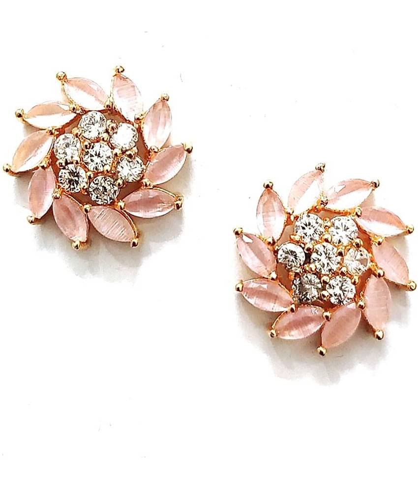 Jewels Corner - Pink Stud Earrings ( Pack of 1 )