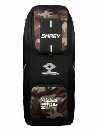 Shrey Match Duffle 2.0: Premium Sports Duffle Bag with Multiple Compartments, Durable Construction, and Stylish Design (Colour - CAMO, Size - One Size) by Total Sporting And Fitness Solutions Pvt Ltd