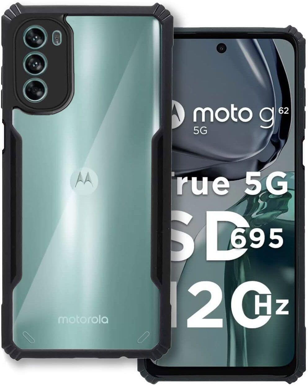 PLUGTECH Slim Shockproof Case | Matte Black Soft | Drop Protection | Precise Cutouts | Premium Mobile Cover for Moto G62