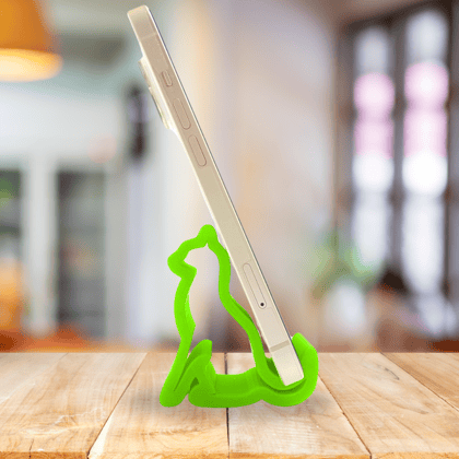 3D Matrix Cat Phone Stand | Multicolor | Lightweight Phone Stand | For Mobile & Tablets-Green