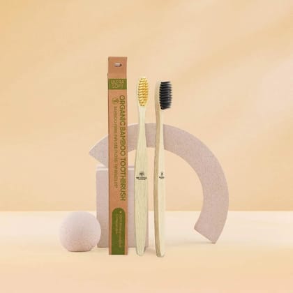 Bamboo Toothbrush Combo || Bamboo Fiber Bristles and Charcoal Bristles-in