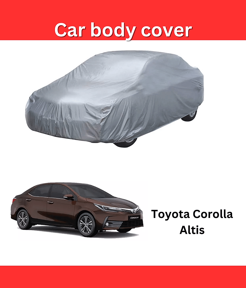 AKSMIT Car Body Cover for Toyota All Car Models Without Mirror Pocket ( Pack of 1 ) , Silver