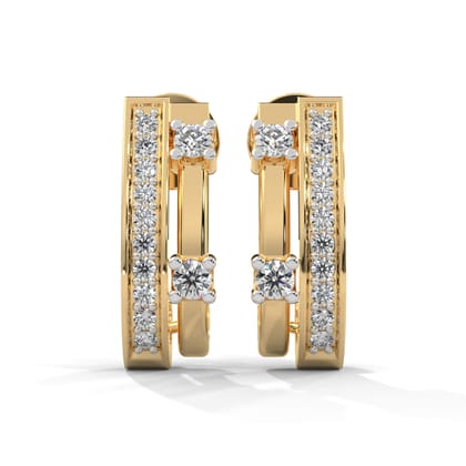 Zalina Silver Moissanite Earrings for Women | 22KT Gold Vermeil-Yellow Gold