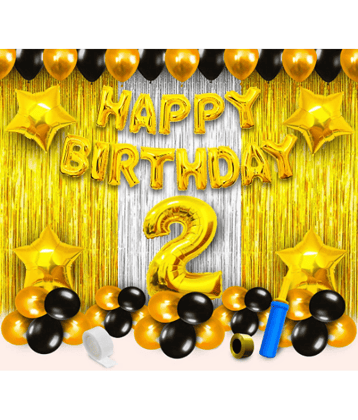 Jolly Party  2nd Birthday Decoration Items Golden For Girls Boys - 63 pcs Two Sweet Decoration - 2nd Birthday Party Decorations,Birthday Decorations kit