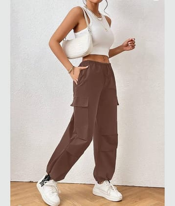 Broadstar Pack of 1 Polyester Baggy Women's Cargo Pants ( Brown )
