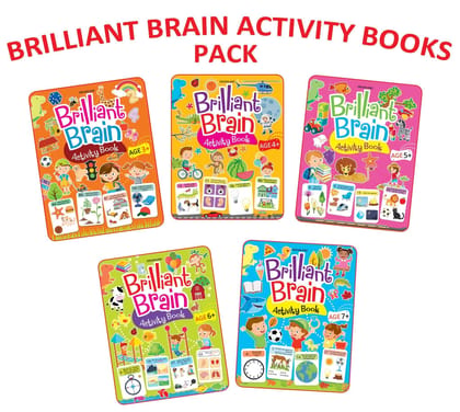 Brilliant Brain Activity Books Pack - A Set of 5 Books with Fun Activities, Puzzles, and Educational Lessons [Paperback] Dreamland Publications
