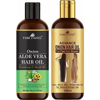 PARK DANIEL Onion Aloe Vera Hair Oil & Advance Onion Hair Oil Combo Of 2 Of 100 ml(200 ml) Hair Oil (200 ml)