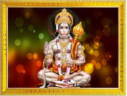 NOKKES Hanuman Bajrangbali Hanumanji Maruti Golden 5X7 Inch Photo Frame_AQW52