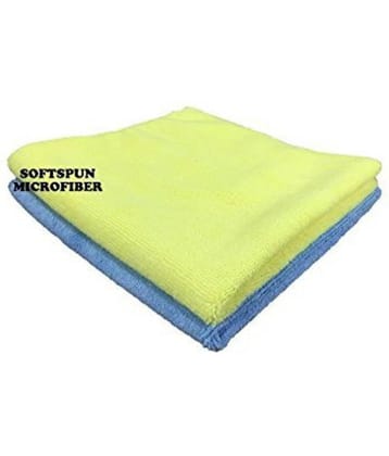 SOFTSPUN Microfiber Cloth - 2 pcs - 40x60 cms - 340 GSM Multi Colours - Thick Lint & Streak-Free Multipurpose Cloths - Automotive Microfibre Towels for Car Bike Cleaning Polishing Washing & Detailing
