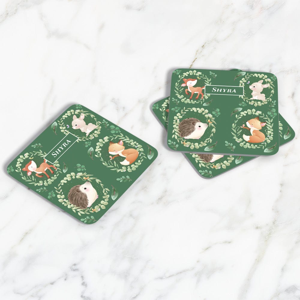 Woodland Wonders Coasters (kids)-Emerald