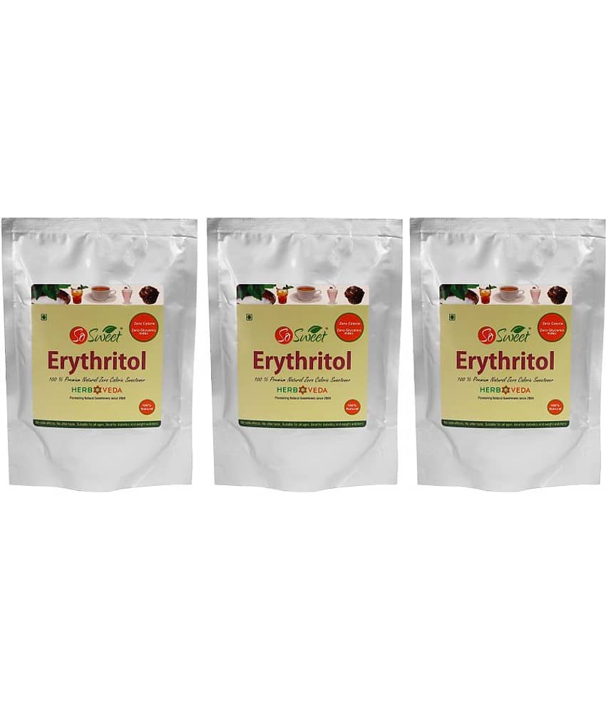 So Sweet Erythritol 100% Natural Sweetener 750gm for Diabetes - Sugar free (Pack of 3) (250 Each)