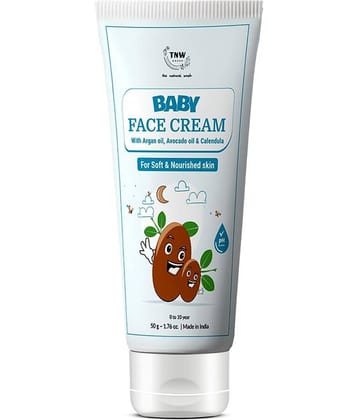 TNW - The Natural Wash Moisturizing Baby Face Cream For Delicate Skin With Avocado & Hibiscus, 50G