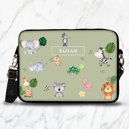 Jungle Friends Kids Laptop Bag-Safari Beige / 15.5"