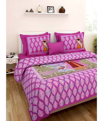 Uniqchoice Cotton Double Bedsheet ( Multicolor )
