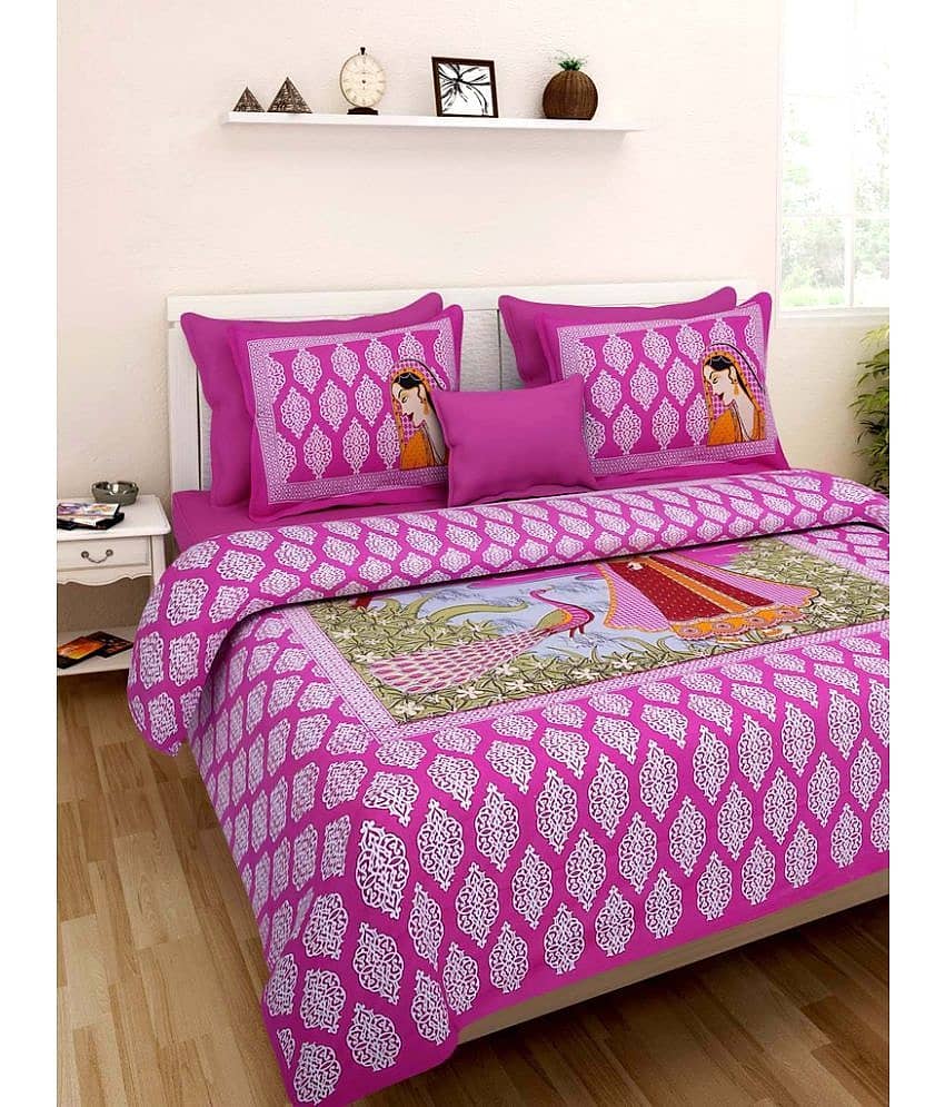 Uniqchoice Cotton Double Bedsheet ( Multicolor )