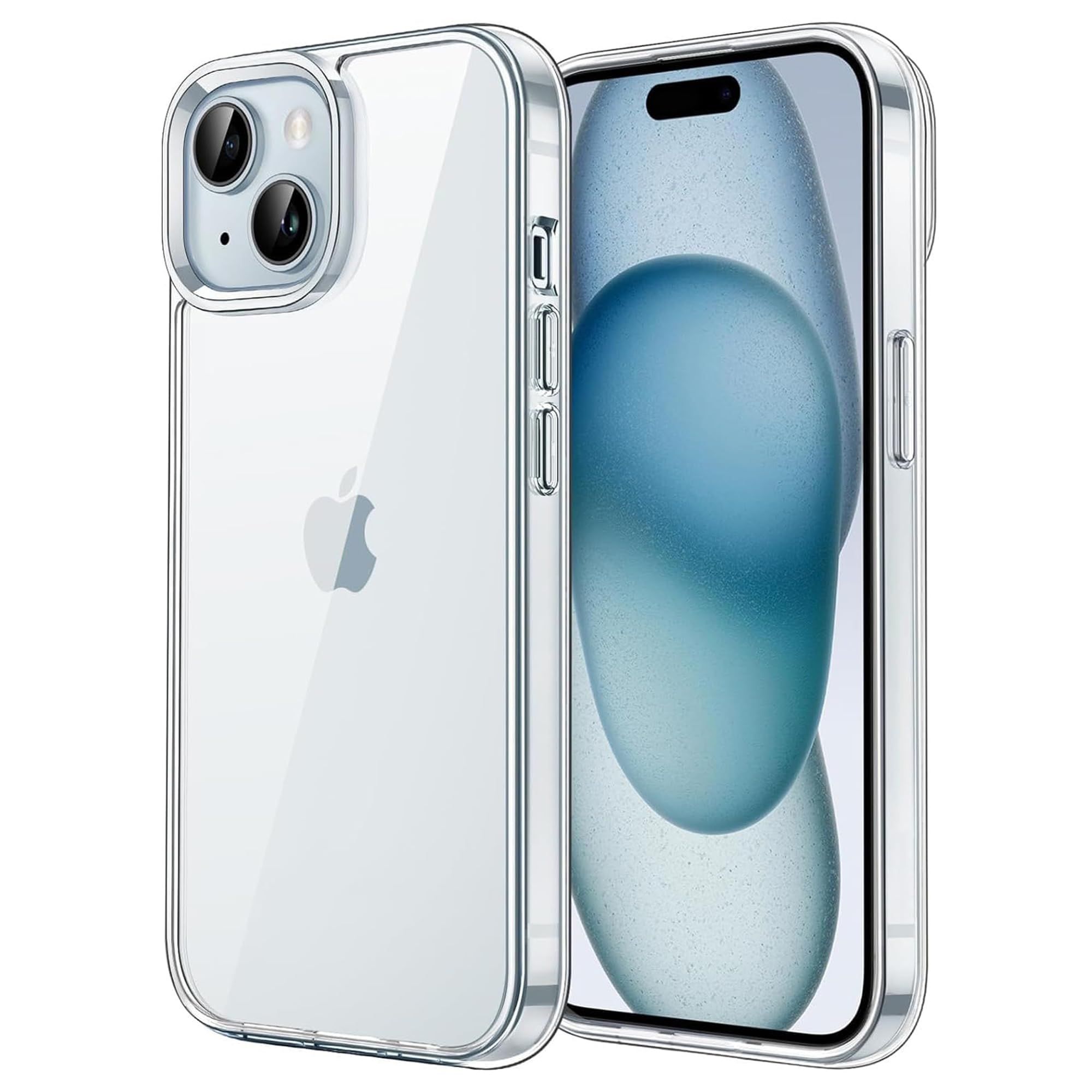 Sounce Back Cover Case for iPhone 15, Shockproof Scratch-Resistant TPU Hard Clear Back Case with Military-Grade Drop Protection [Crystal Transparent] Sounce Back Cover Case for iPhone 15, Shockproof Scratch-Resistant TPU Hard Clear Back Case with Militar