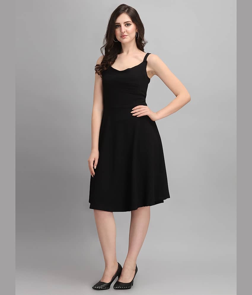 Sheetal associates - Black Polyester Women's Fit & Flare Dress ( Pack of 1 )
