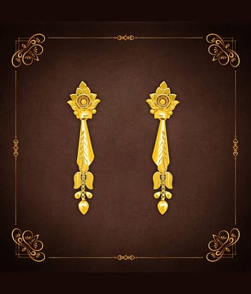 LUV FASHION Golden Jhumki Earrings ( Pack of 1 )