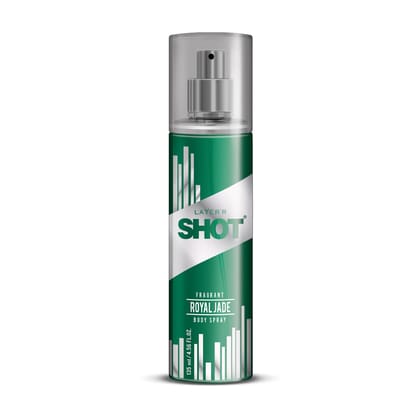 Layerr Shot Royal Jade Body Spray for Men 135ml | Long-Lasting Premium Green & Fresh Fragrance | Citrus, Herbal & Woody Notes | Everyday Wear | Skin-Friendly & IFRA Certified Layerr Shot Royal Jade Body Spray for Men 135ml | Long-Lasting Premium Green & 