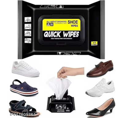 VYSTA Quick Wipes Shoe Cleaning Wipes | Sneaker & Shoe Cleaner (Pack of 80)