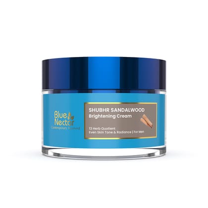 Shubhr Sandalwood Skin Brightening & Face Glow Cream for Men (13 Herbs, 50g)