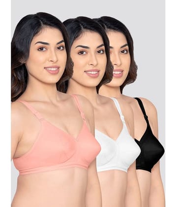 Kalyani Pack of 3 Cotton Blend Non Padded Women's Everyday Bra ( Multicolor ) DAMINI