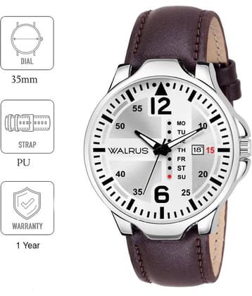 Walrus Day & Date Leather Analog Men's Watch