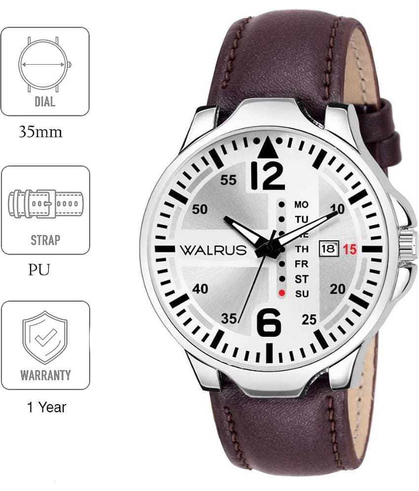 Walrus Day & Date Leather Analog Men's Watch