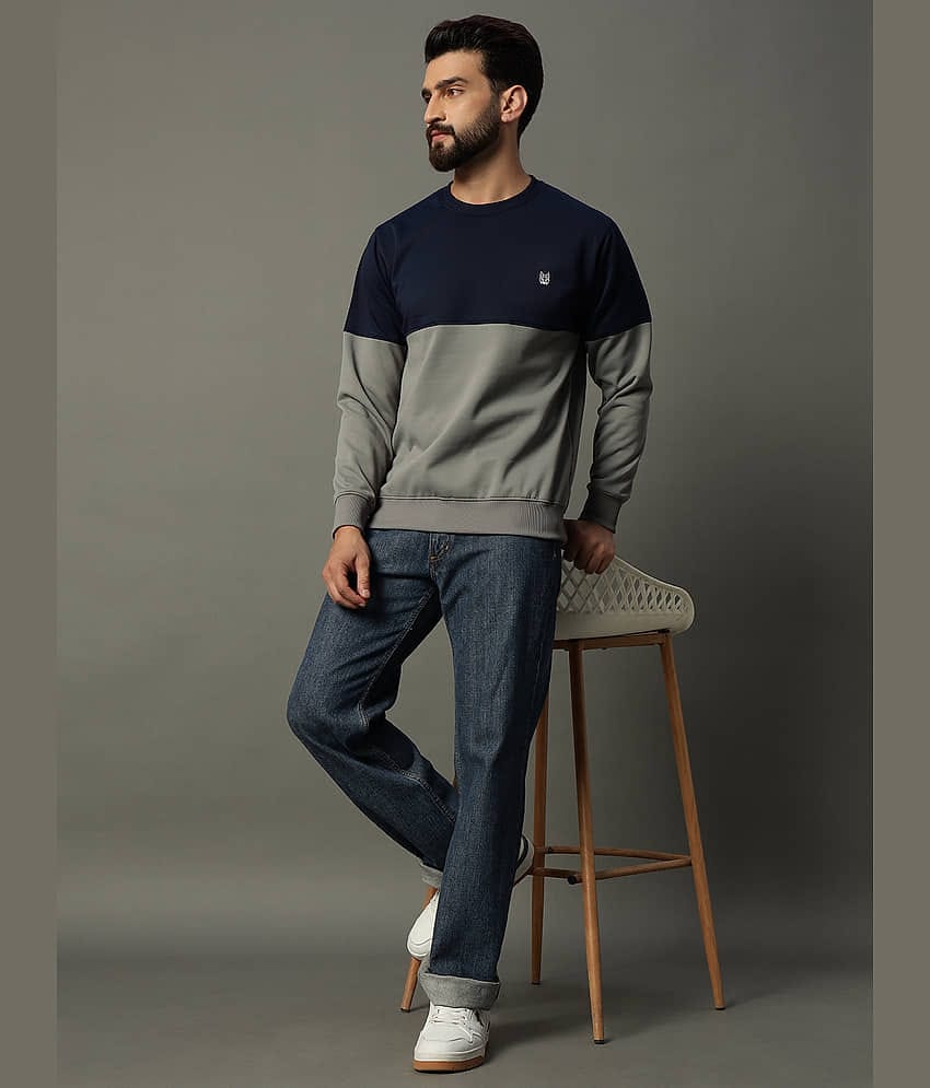 stelvin Cotton Blend Round Neck Men's Sweatshirt - Grey ( Pack of 1 )