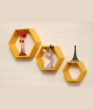 TFS Floating Shelves Yellow MDF - Pack of 1