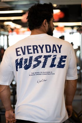 EVERYDAY HUSTLE OVERSIZED T-SHIRT (WHITE)-S