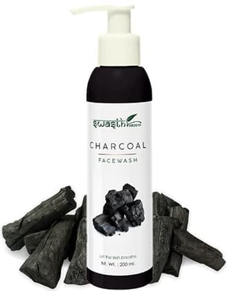 Swasth Arogya Charcoal Face Wash || Cleanser || Whiteheads || Dead Skin Cells || Toner || Pack Of 1 Bottle Activated Charcoal Face Wash (200ml.)