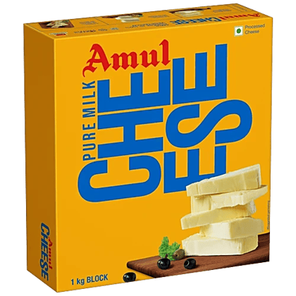 Amul - Processed Cheese Block, 1 Kg Pack Of 2