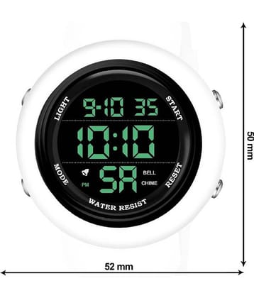 Renaissance Traders - White PU Digital Men's Watch