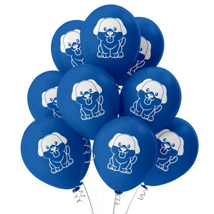 The Magic Balloons- Dog pre-printed balloons with Woof-Woof banner total pack of 21pcs- 181769