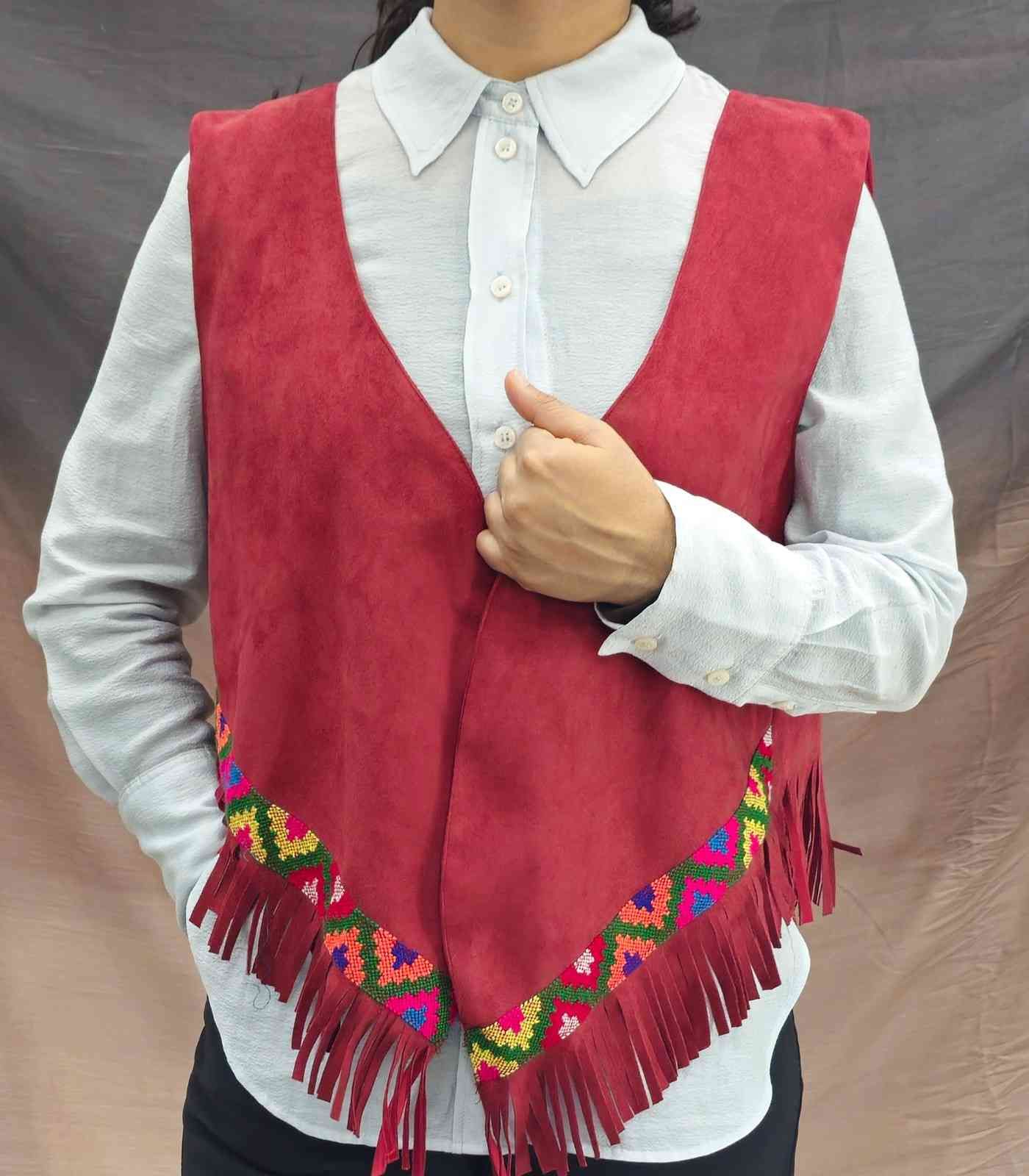 Himachali Shrugs (Cherry) – Handmade Pahadi Jacket for Women