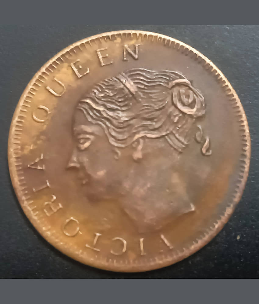 ONE RUPEE VICTORIA QUEEN 1839 COPPER COIN