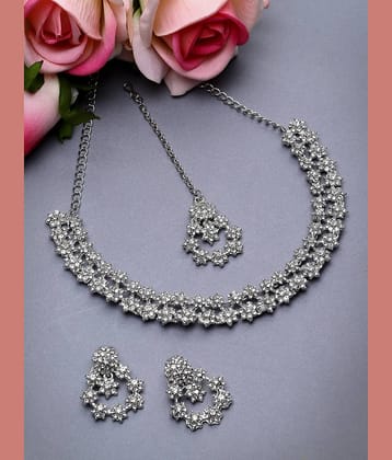 Sukkhi Silver Alloy Necklace Set ( Pack of 1 )