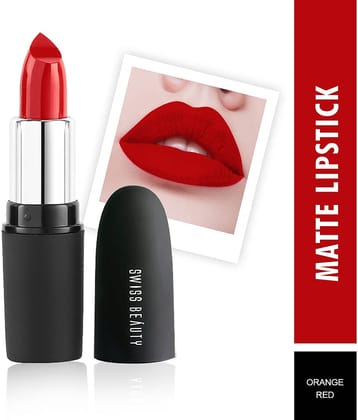 Swiss Beauty Matte Lipstick (Orange Red), 3.8gm