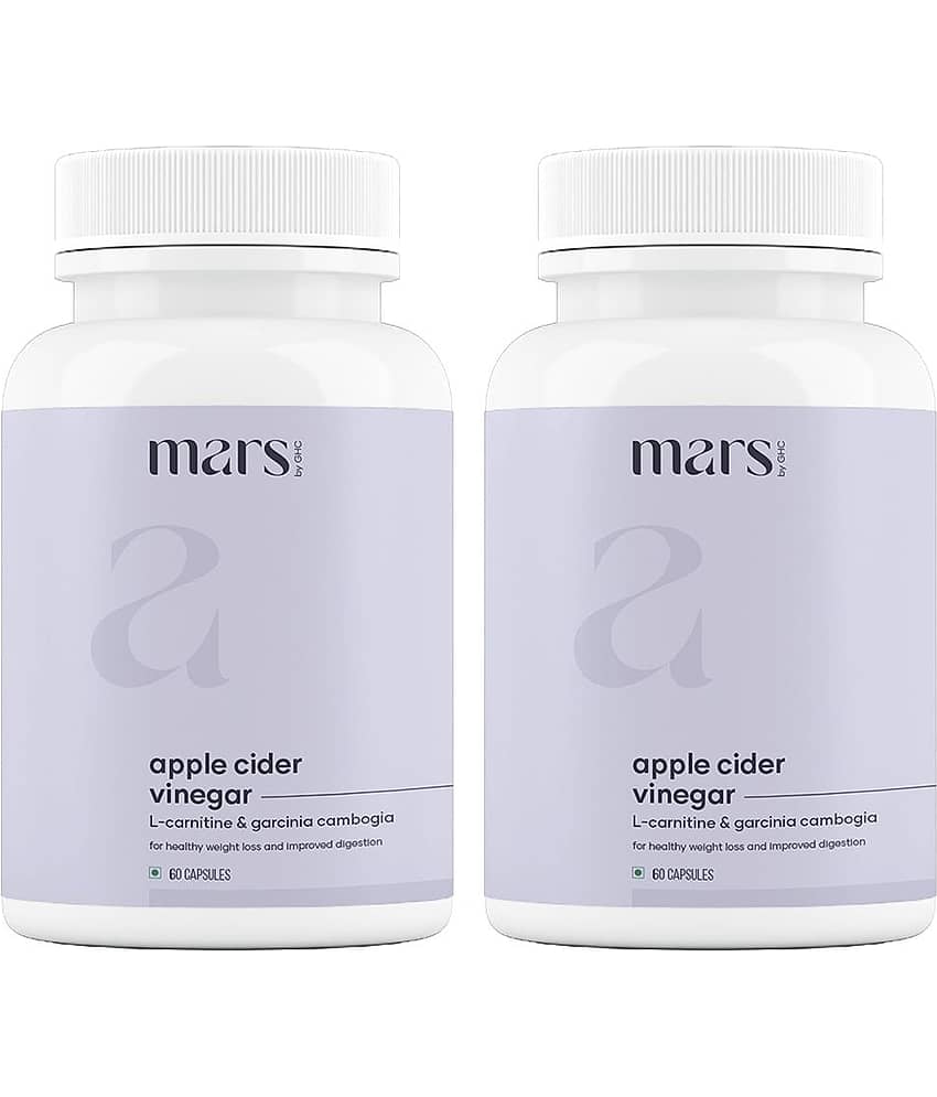 Mars by GHC Apple Cider Vinegar, Garcinia, Guggul | Plant-based Natural Weight Loss Supplement (Pack of 2)