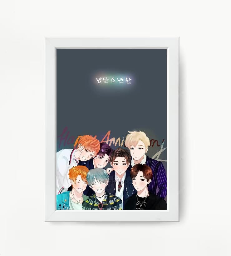 NOKKES Bts Army Bangtan Boy V suga J-Hope Jungkook Jin Jimin Rm 5X7 Inch Size Photo Frame Photo Home Office_AQW223