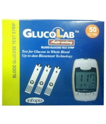 Glucolab Blood Glucose Test Strips - 50 Strips (Pack of 1)