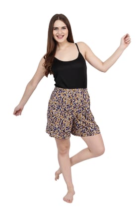 Taupe Triangular Printed Shorts-L / Black