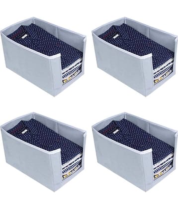 SH. NASIMA Foldable Non Woven Shirt Stacker Closet Organizer (Pack of 4)