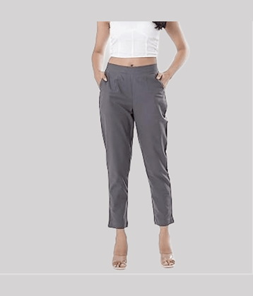 PP Kurtis - Grey Lycra Straight Women's Casual Pants ( Pack of 1 )