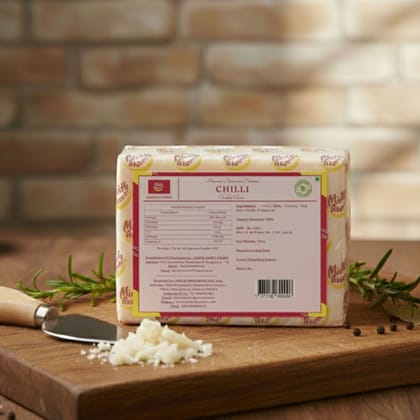 Mishti Gourmet Premium Artisanal Natural Chilli Cheddar Cheese 200g-0%Preservatives