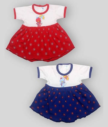 INFANT Pack of 2 Baby Girls 100% Cotton Frocks ( Multi )