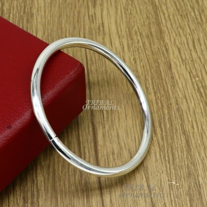 925 sterling silver handmade plain shiny bright customized bangle bracelet kada, excellent personalized gifting unisex jewelry nsk608-pair